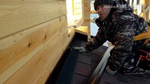 Примыкание кровли к срубу.
