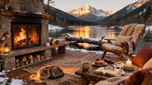 Камин. Уличный Треск Камина. Приятные звуки ветра и волн.