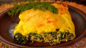 БЛИНЧИКИ СО ШПИНАТОМ И СЫРОМ