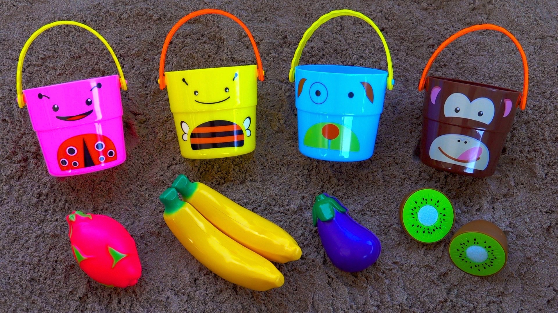 Учим Названия Овощей и Фруктов 🍌 Обучающее видео 🥝 Развивающий Мультик Для Детей 🍆 Цвета и Цифры смотреть онлайн