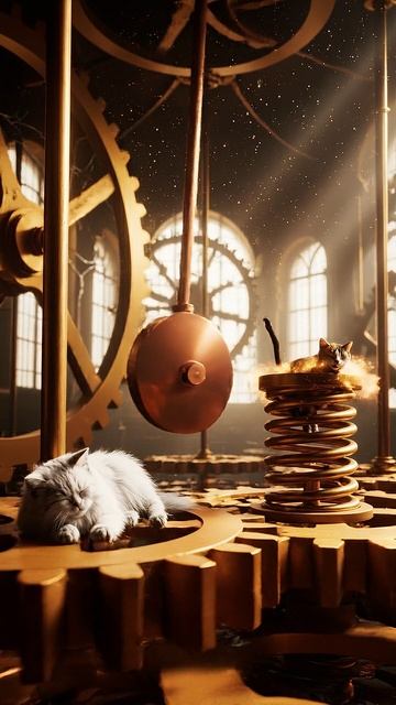The Clockwork Naps / Часовой механизм дремлет #shorts #cat #веселыекоты #kitten #cute #прикольныекот смотреть онлайн