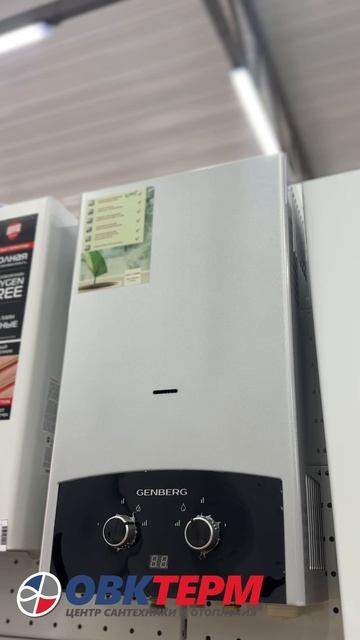 Колонка газовая GENBERG 310.01 ПРЕМИУМ 10л. СЕРЕБРО (ШxВxГ) (ШxВxГ) 340x590x180 мм