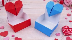 Как сложить оригами-коробочку в форме сердца