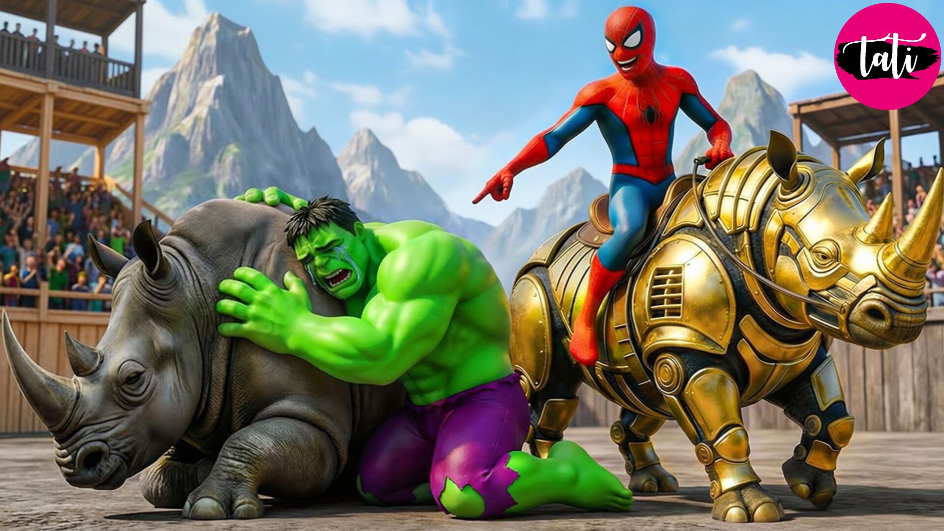 Человек паук выигрывает. Легендарный чемпионат по гонкам на Носорогах - Эпический гоночный вызов смотреть онлайн