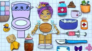 Roblox рожает в ванной 🛁 / бумажный уход за малышом 👶🏻