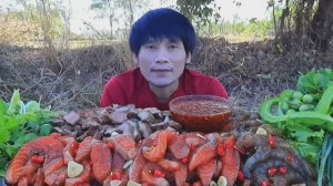 MUKBANG! Маринованный лосось и сёмга, рыбный соус и свежие овощи. ASMR