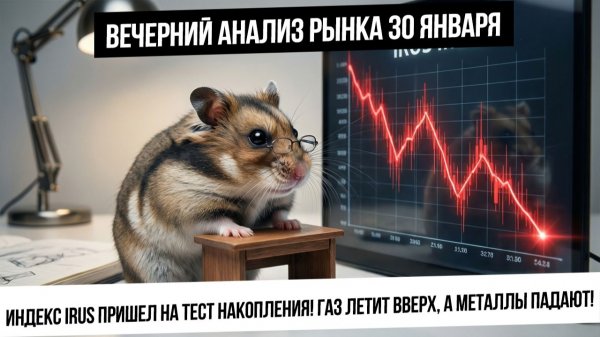 Вечерний анализ рынка 30 января. Индекс Мосбиржи упал! Падение металлов! Рост газа продолжится?