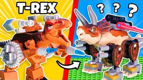 Лего Я сделал ПОДДЕЛЬНЫХ РОБОТОВ-ДИНОЗАВРОВ из конструктора LEGO…