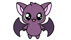 КАК ЛЕГКО НАРИСОВАТЬ МИЛУЮ ЛЕТУЧУЮ МЫШЬ ❤️