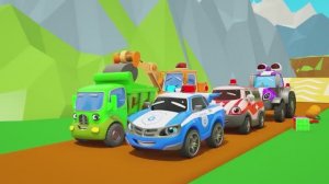 Мультфильмы для детей - Помогите полицейской машине - Детские стишки и песенки для малышей