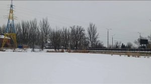 Прогулка по льду Ветковского пруда 25.01.2026. Донецк, ДНР.