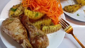 "Куриные голени", запечённые интересным способом в духовке.