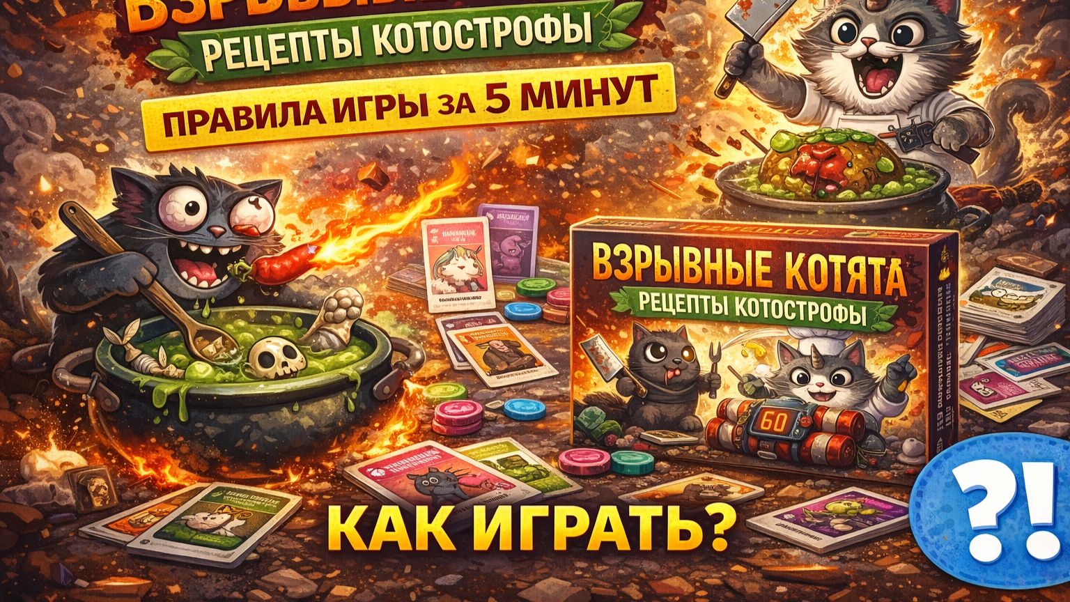 Взрывные котята: Рецепты котострофы - правила настольной игры | Как играть смотреть онлайн