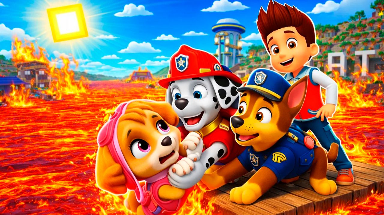 ЩЕНЯЧИЙ ПАТРУЛЬ СПАСАЕТ ЗАПОЛНЕННЫЙ ЛАВОЙ ГОРОД в МАЙНКРАФТ МУЛЬТИК