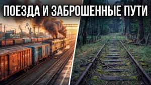 Поезда на железной дороге Мытищи Товарная и заброшенные ЖД пути в лесу.