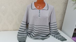 Джемпер поло готов! Как я его вязала...
