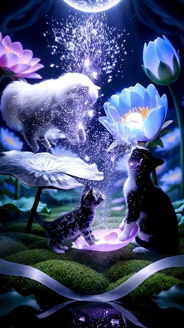 Whispering Petals of the Moon Garden / Шепчущие лепестки Лунного сада #shorts #cute #котофейка смотреть онлайн