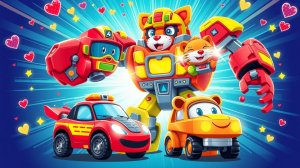 БОМБА! Спасательная тачка и животное-машинка сливаются в МЕГА-РОБОТА! 😱 Магниты в деле!