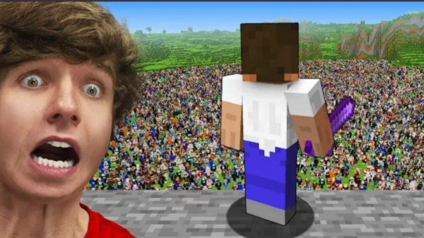 Mr.BEAST (МИСТЕР БИСТ) 1000 ИГРОКОВ ОХОТИТСЯ ЗА МНОЙ В МАЙНКРАФТ НОВОЕ ВИДЕО ПРО МАЙНКРАФТ 2026