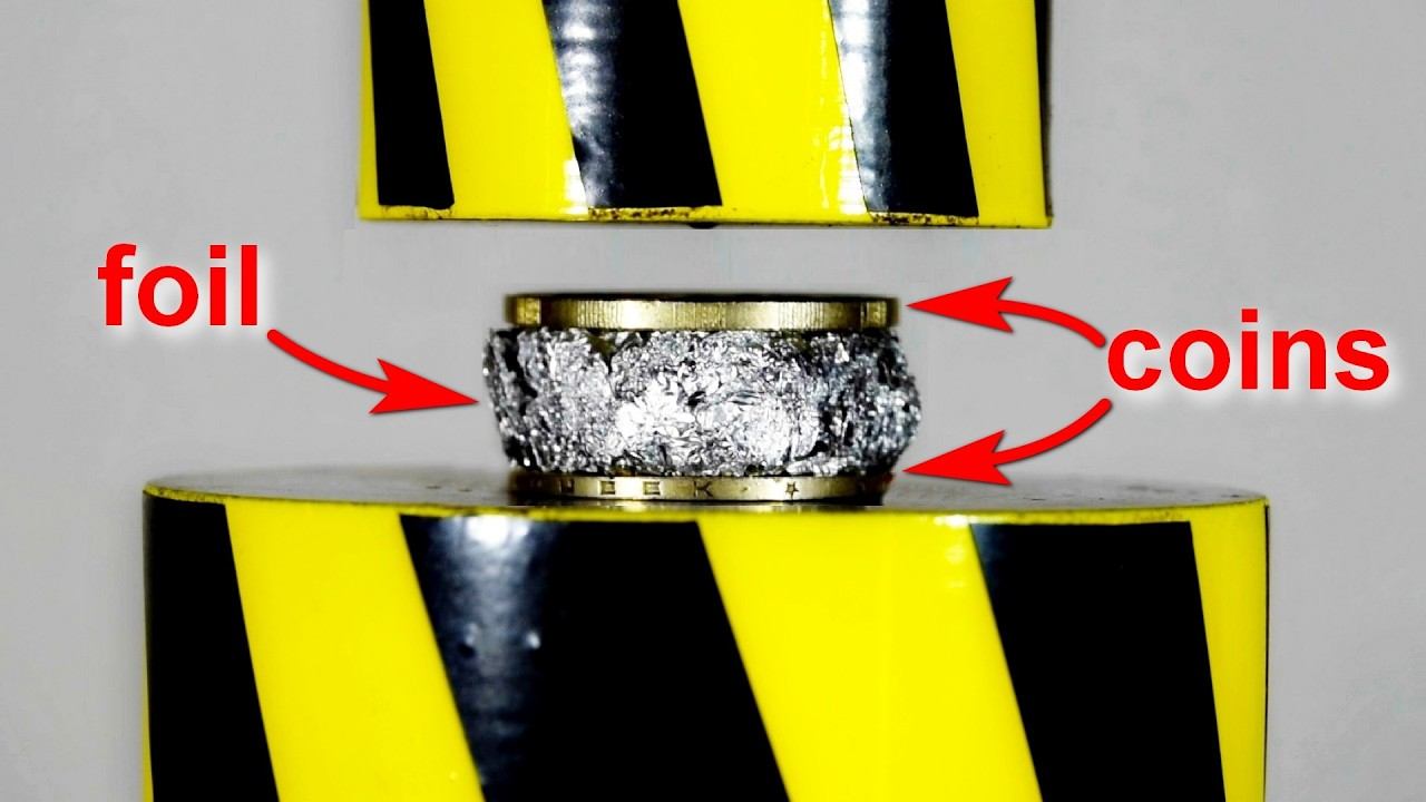 MAKING A COIN USING A HYDRAULIC PRESS смотреть онлайн