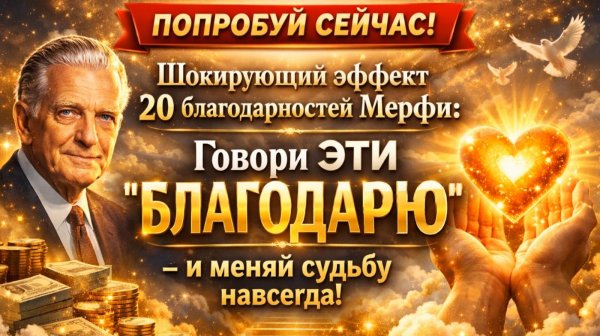 Попробуй сейчас | 20 благодарностей Мерфи | Говори эти БЛАГОДАРЮ и меняй судьбу навсегда + практика