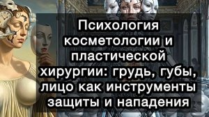 Психология косметологии и пластической хирургии: грудь, губы, лицо как методы защиты и нападения
