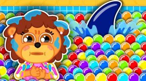 СЕМЕЙКА ЛЬВОВ И АКУЛА В БАССЕЙНЕ. МУЛЬТИК ДЛЯ ДЕТЕЙ И МАЛЫШЕЙ