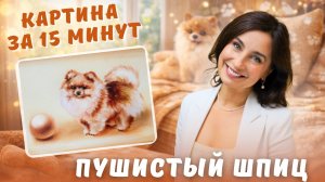 Картина за 15 минут. Пушистый шпиц!