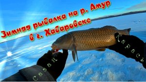Зимняя рыбалка на р. Амур вблизи Хабаровска