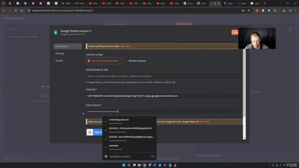 10. Connecting Google Sheets with n8n (Google Cloud Platform Console)