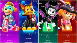 Мультики для Детей Щенячий Патруль Tiles Hop - ТАК, ГОНЩИК, МАРШАЛЛ, СКАЙ