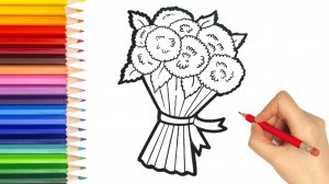 Мультик - раскраска для детей ЦВЕТЫ. Учимся как рисовать БУКЕТ ЦВЕТОВ// РИСОВАШКА ТВ