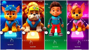 Мультики для Детей Щенячий Патруль Tiles Hop - ГОНЩИК, КРЕПЫШ, РАЙДЕР, СКАЙ