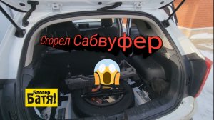 Штатный сабвуфер в запасное колесо. Сгорел.