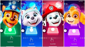 Мультики для Детей Щенячий Патруль Tiles Hop - ГОНЩИК, ЭВЕРЕСТ, МАРШАЛЛ, СКАЙ