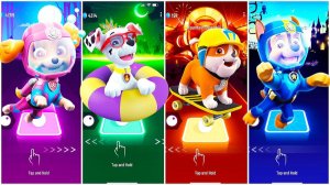 Мультики для Детей Щенячий Патруль Tiles Hop - СКАЙ, МАРШАЛЛ, КРЕПЫШ, ГОНЩИК