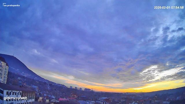 Первый рассвет февраля. Смотреть веб-камеру в Пятигорске смотреть онлайн