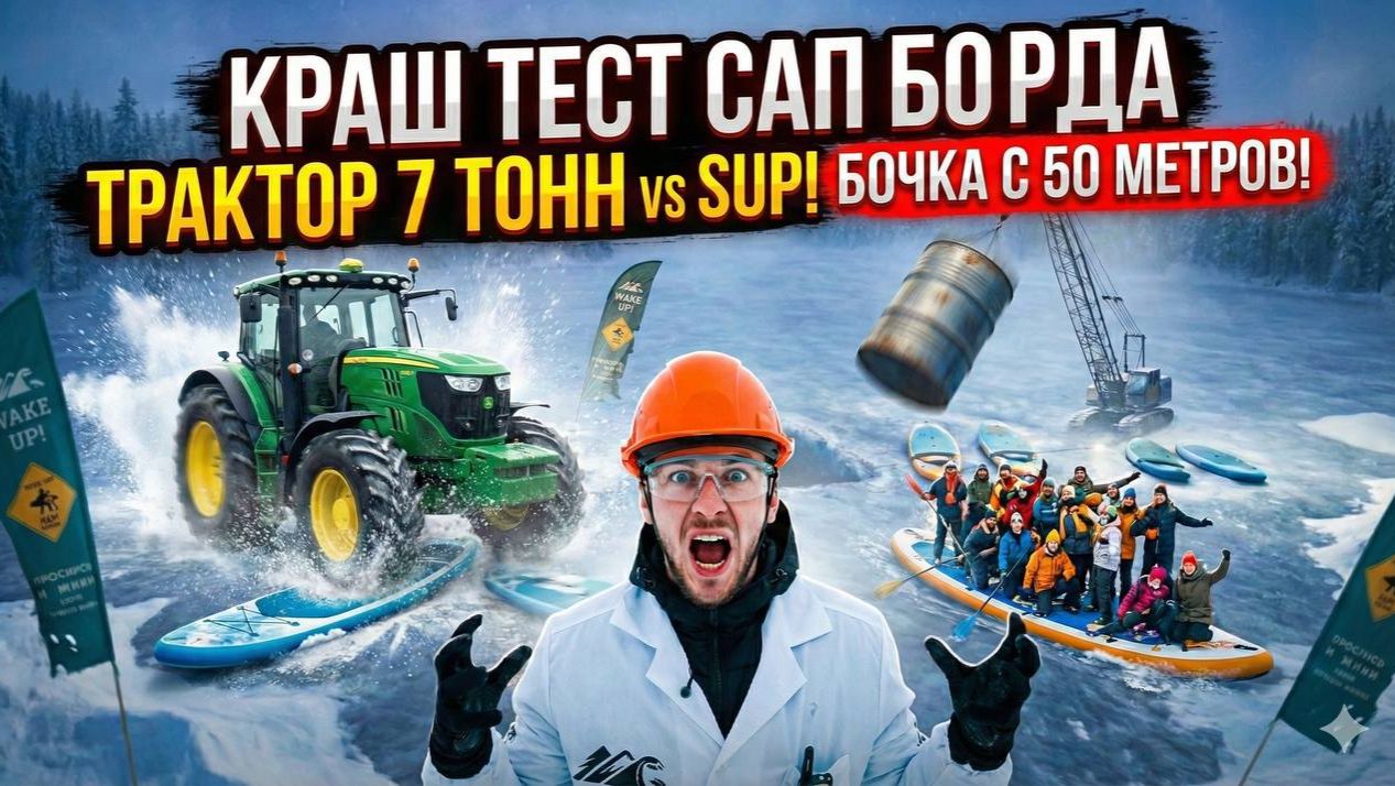 ЖЕСТКИЙ ТЕСТ САПБОРДА ICE / KIT 11'6 - наехали трактором 7 тонн | устойчивый Sup-board для семьи смотреть онлайн