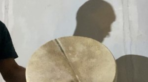 Шаманский бубен с шерстью 45 см