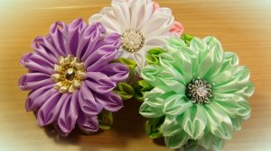 Цветы из атласных лент своими руками. Канзаши.