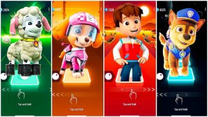 Мультики для Детей Щенячий Патруль Tiles Hop - МАРШАЛЛ, СКАЙ, РАЙДЕР, ГОНЩИК