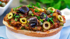 Капоната | Овощная закуска на хлеб по рецепту Джейми Оливера.