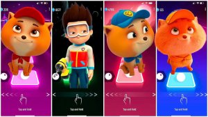Мультики для Детей Щенячий Патруль Tiles Hop - РАЙДЕР И МИНИ