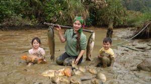 Ловлю гигантскую рыбу, а затем везу ее на рынок для продажи. Уход за поросятами. Дуонг