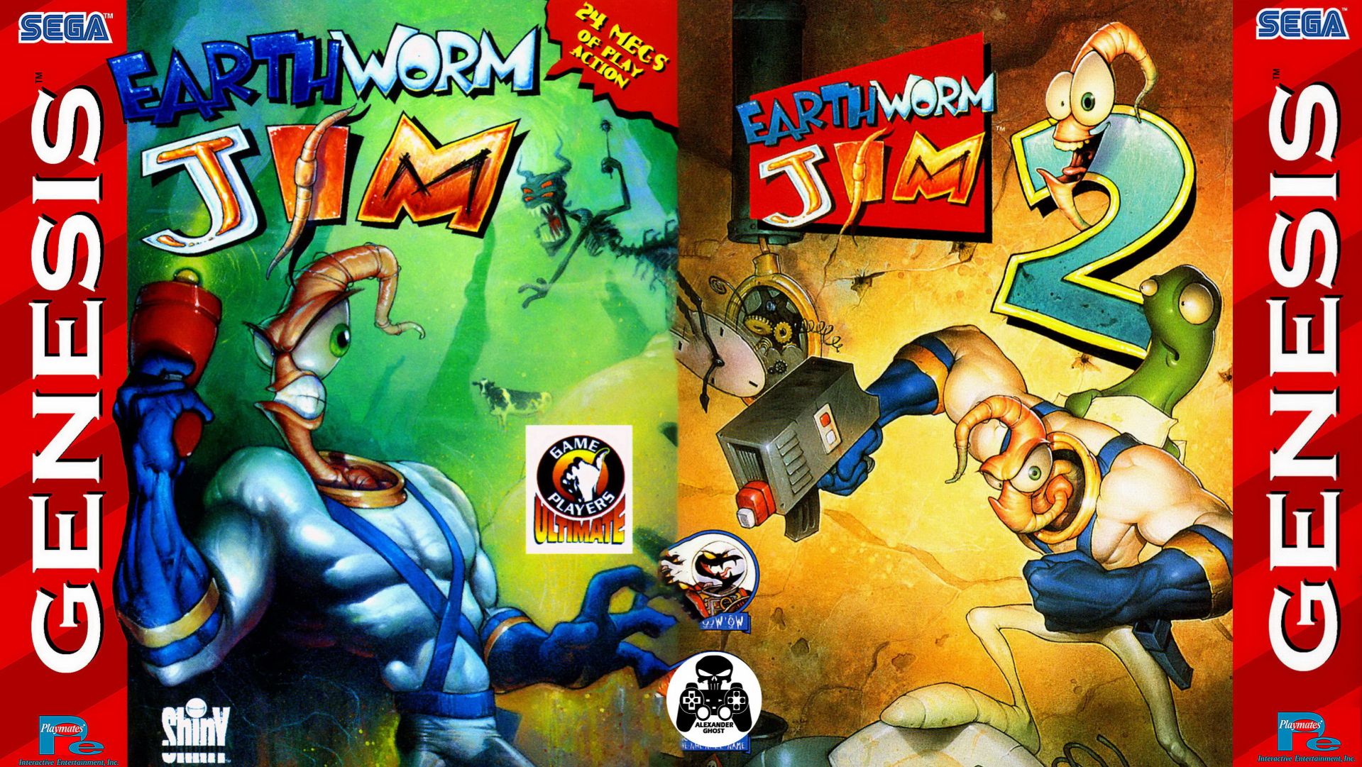 Earthworm Jim (Червяк Джим) 1, 2 прохождение SEGA/Genesis смотреть онлайн