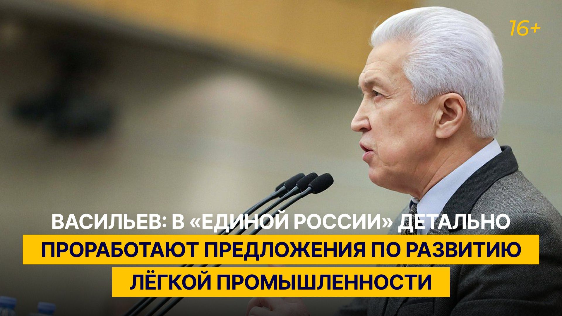 Васильев: в «Единой России» детально проработают предложения по развитию лёгкой промышленности смотреть онлайн
