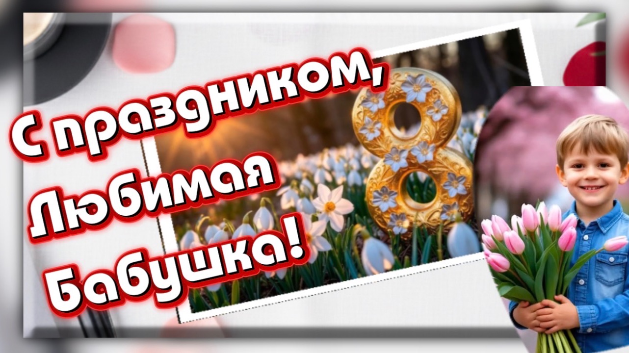 С 8 марта поздравляю я бабулечку свою! Песня и поздравление для бабушки