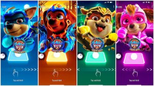 Мультики для Детей Щенячий Патруль Tiles Hop - ГОНЩИК, ЗУМА, КРЕПЫШ, СКАЙ