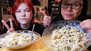 Мукбанг | Салат Оливье | Обжор Асмр