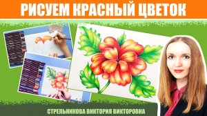 Рисуем красный цветок